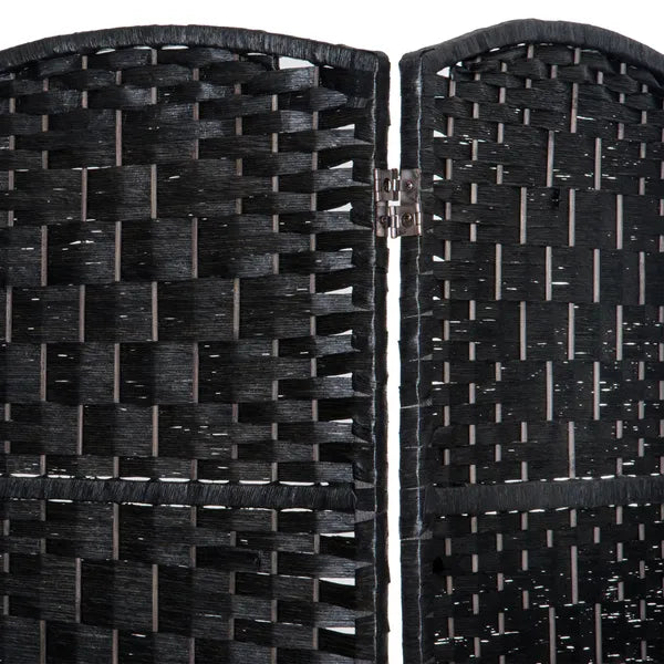6 Panel Folding Room Divider 6' Tall Freestanding Extra Wide Wicker Partition Wall Black - product image 7