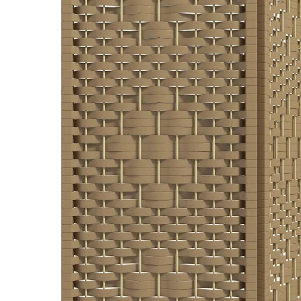 HOMCOM 6-Panel Folding Room Divider, Portable Wave Fiber Privacy Screen, Natural, for Home Office - product image 8