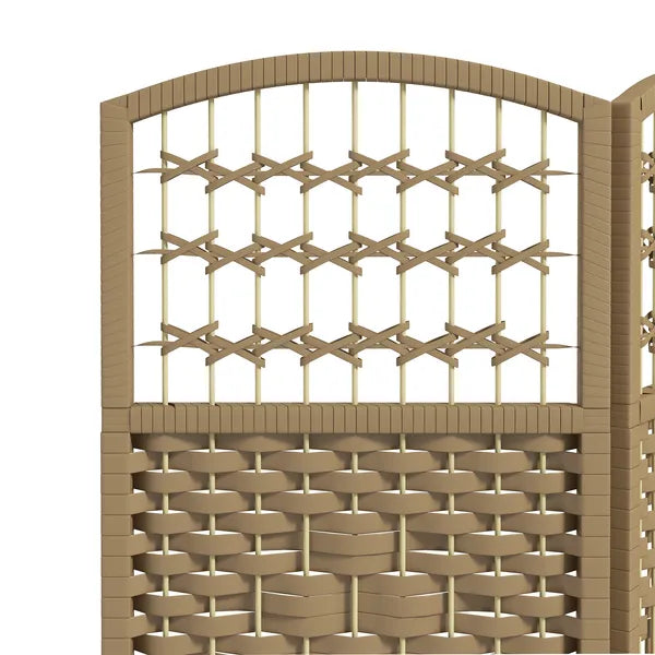 HOMCOM 6-Panel Folding Room Divider, Portable Wave Fiber Privacy Screen, Natural, for Home Office - product image 7