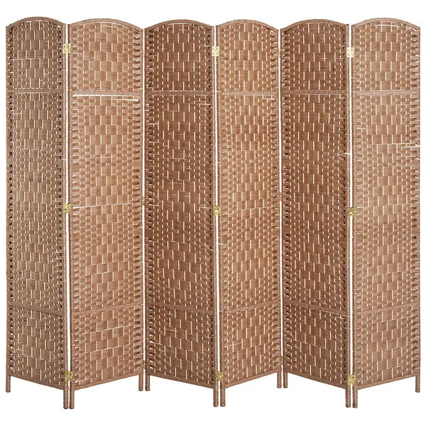 HOMCOM 6 Panel Wicker Room Divider 6 ft Tall Privacy Screen Natural - product image 12