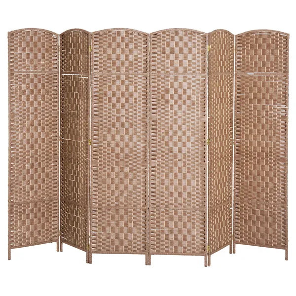 HOMCOM 6 Panel Wicker Room Divider 6 ft Tall Privacy Screen Natural - product image 11