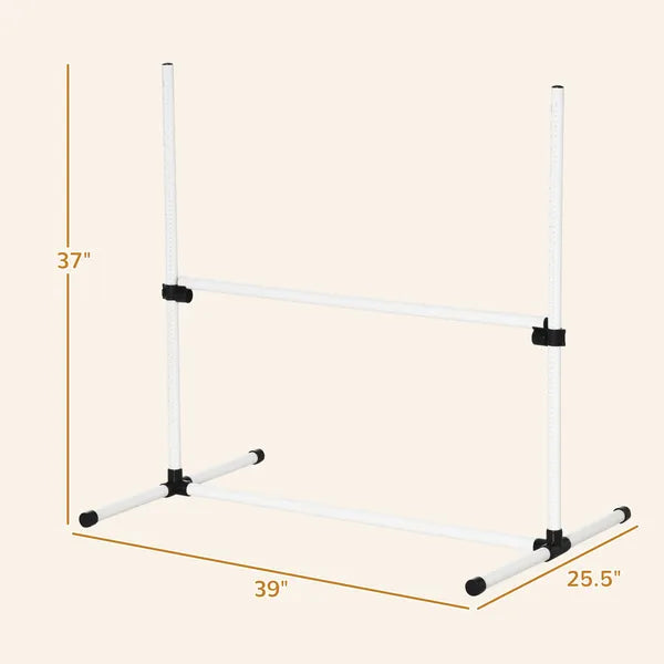 6 Piece Dog Agility Set with Adjustable Height Jump Bars, Carry Bag, Displacing Top Bar, White - product image 3