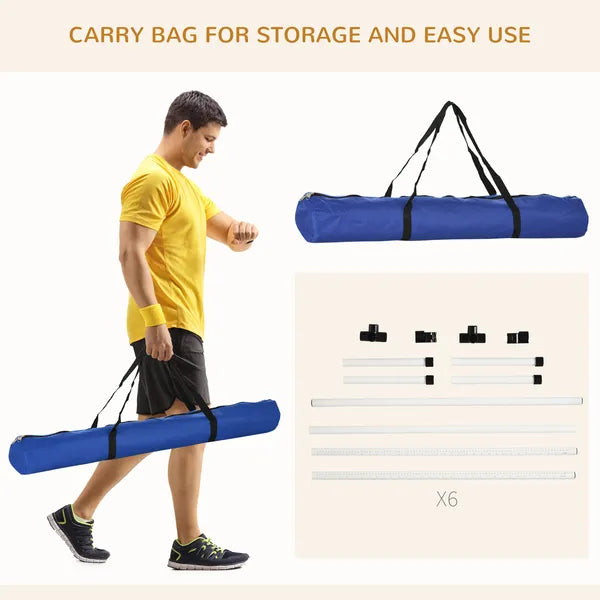 6 Piece Dog Agility Set with Adjustable Height Jump Bars, Carry Bag, Displacing Top Bar, White - product image 6