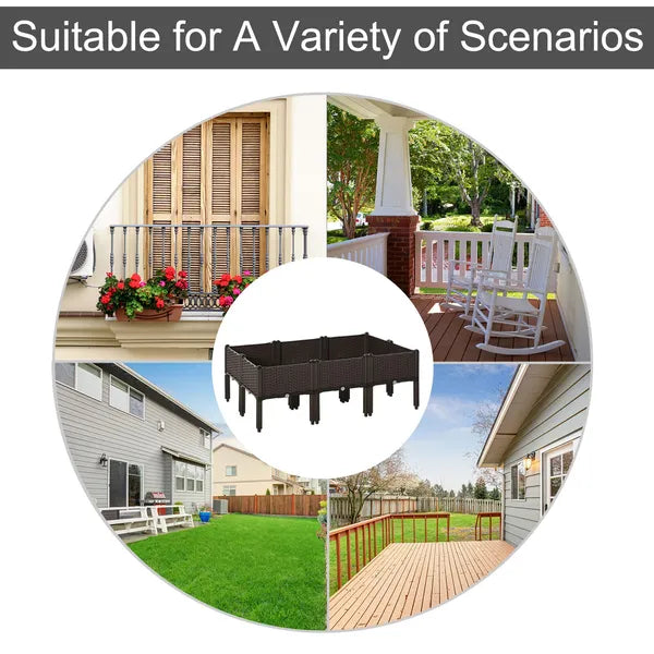 Outsunny 6 Piece Raised Garden Bed with Legs, Planter Box Raised Bed to Grow Flowers, Herbs and Vegetables, Brown - product image 7
