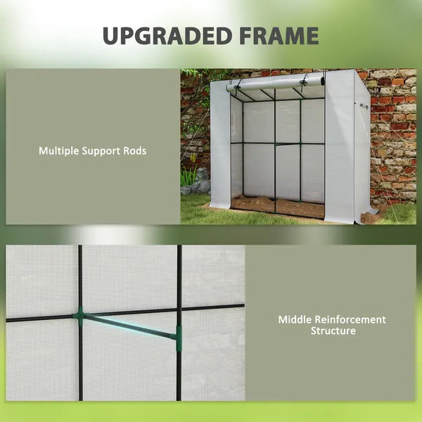 Outsunny 6' x 2' x 5' Walk-in Greenhouse Small Greenhouse for Outdoors with UV-resistant PE Cover, Portable, White - product image 4