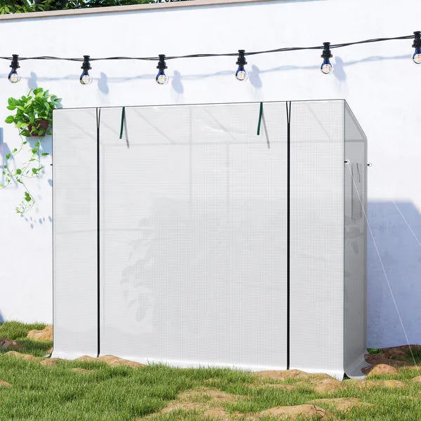 Outsunny 6' x 2' x 5' Walk-in Greenhouse Small Greenhouse for Outdoors with UV-resistant PE Cover, Portable, White - product image 8