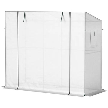 Outsunny 6' x 2' x 5' Walk-in Greenhouse Small Greenhouse for Outdoors with UV-resistant PE Cover, Portable, White - product image 1