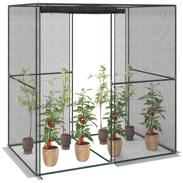 6' x 4' x 6' Crop Cage, Plant Protection Tent with Zippered Doors for Vegetable Garden, Backyard, Black - product image 11