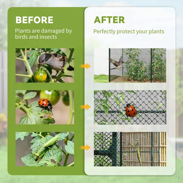 6' x 4' x 6' Crop Cage, Plant Protection Tent with Zippered Doors for Vegetable Garden, Backyard, Black - product image 4