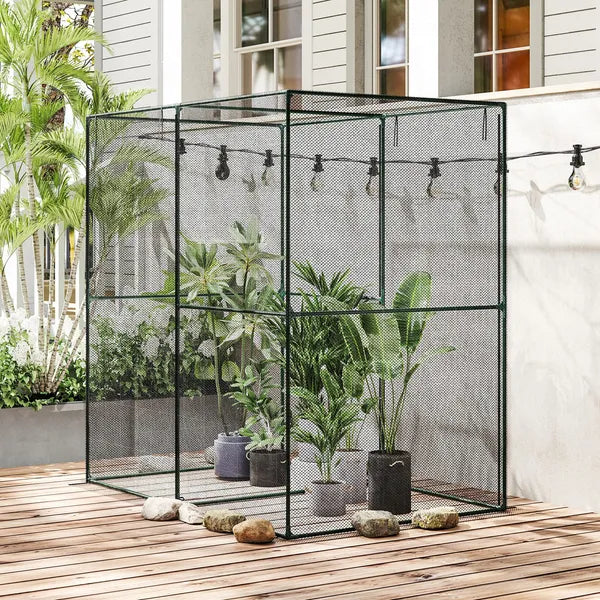 6' x 4' x 6' Crop Cage, Plant Protection Tent with Zippered Doors for Vegetable Garden, Backyard, Black - product image 7