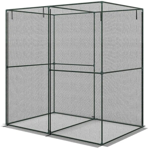 6' x 4' x 6' Crop Cage, Plant Protection Tent with Zippered Doors for Vegetable Garden, Backyard, Black - product image 1