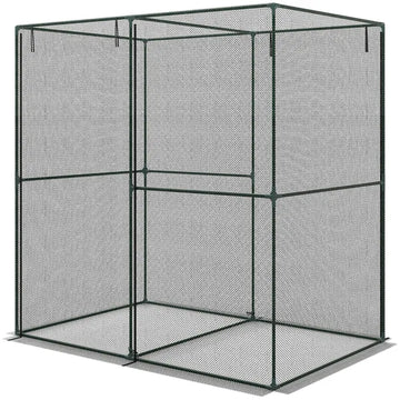 6' x 4' x 6' Crop Cage, Plant Protection Tent with Zippered Doors for Vegetable Garden, Backyard, Black - product image 1