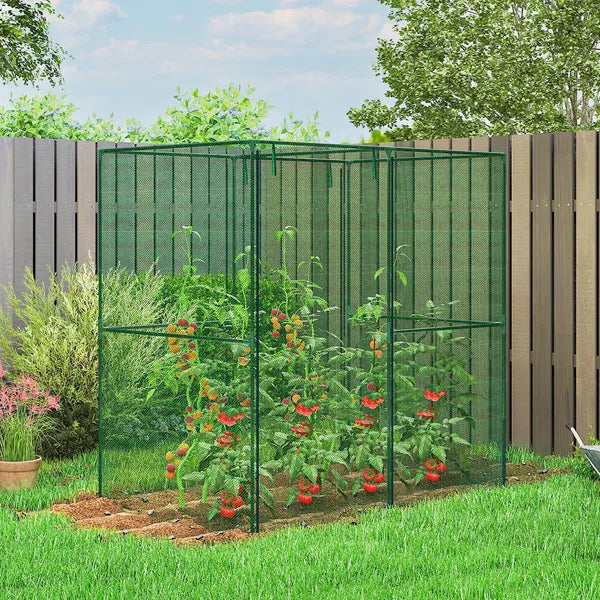 6' x 4' x 6' Crop Cage, Plant Protection Tent with Zippered Doors for Vegetable Garden, Backyard, Green - product image 2