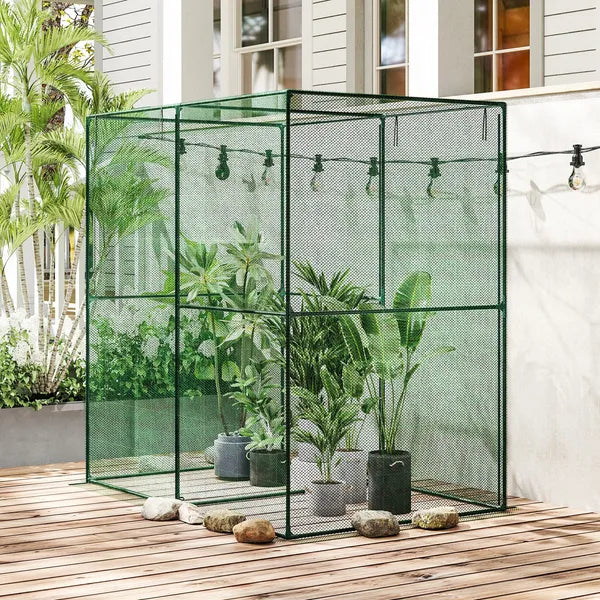 6' x 4' x 6' Crop Cage, Plant Protection Tent with Zippered Doors for Vegetable Garden, Backyard, Green - product image 7