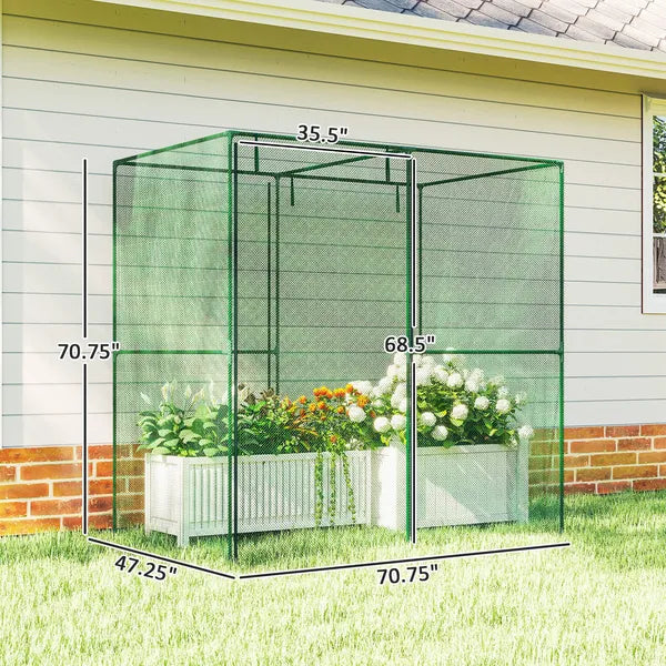 6' x 4' x 6' Crop Cage, Plant Protection Tent with Zippered Doors for Vegetable Garden, Backyard, Green - product image 3