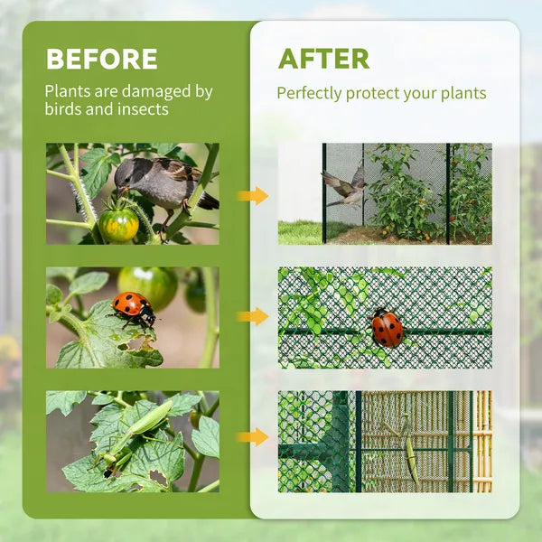 6' x 4' x 6' Crop Cage, Plant Protection Tent with Zippered Doors for Vegetable Garden, Backyard, Green - product image 4