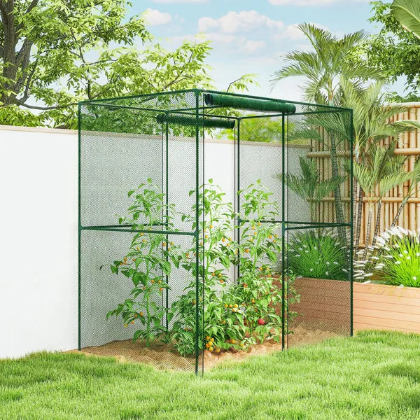 6' x 4' x 6' Crop Cage, Plant Protection Tent with Zippered Doors for Vegetable Garden, Backyard, Green - product image 8