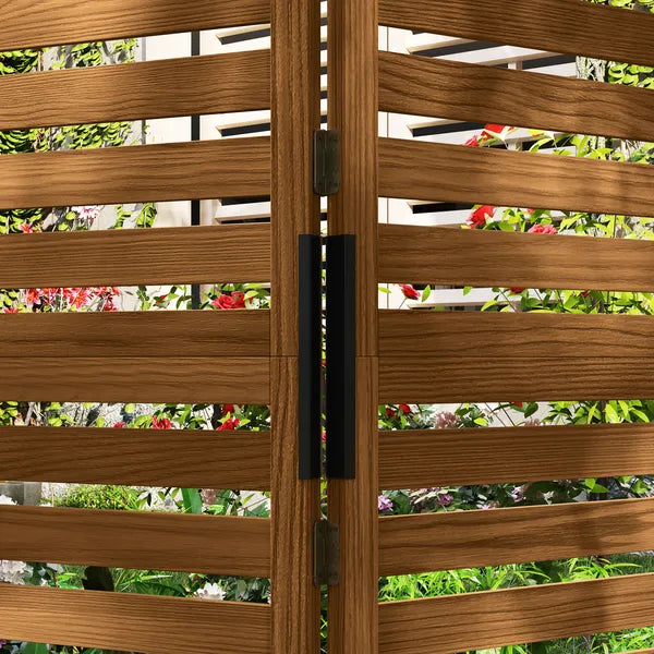Outsunny 62.5" x 19" x 66" Wood Panel Trellis w/ 4 Planter Box Raised Bed for Garden Natural Wood - product image 10