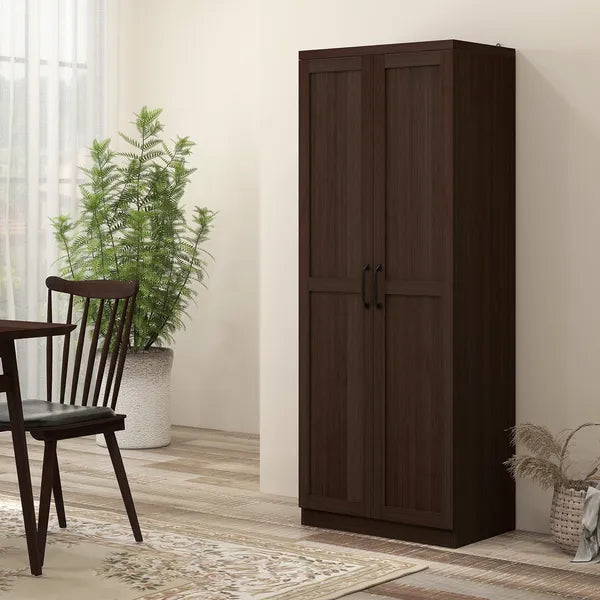 HOMCOM 63" 2-Door Kitchen Pantry, Freestanding Cabinet with 2 Adjustable Shelves for Dining Room, Cinnamon Cherry Wood Grain - product image 8