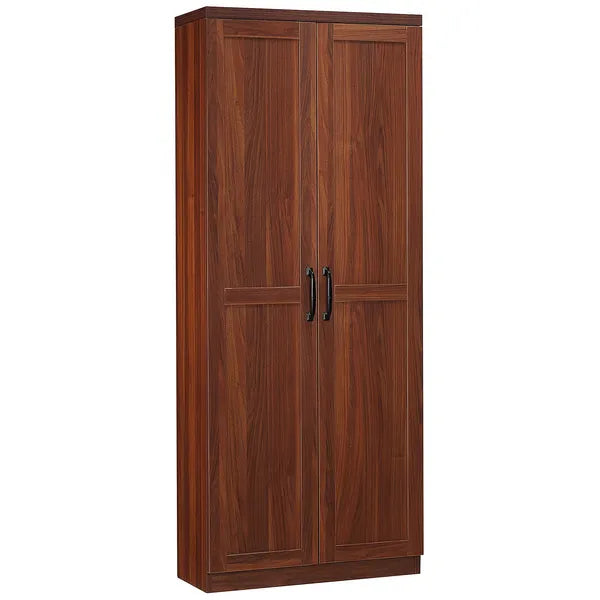 HOMCOM 63" 2-Door Kitchen Pantry Storage Cabinet with 5-Tier Shelving and 2 Adjustable Shelves for Dining Room, Brown - product image 1