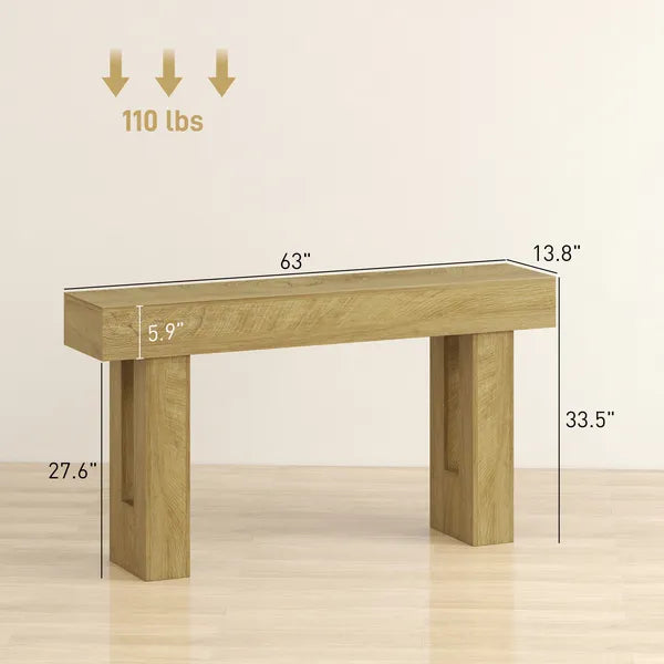 HOMCOM 63 Inch Console Table, Sofa Table Behind the Couch with Thickened Tabletop for Living Room, Hallway, Entrance, Oak - product image 2