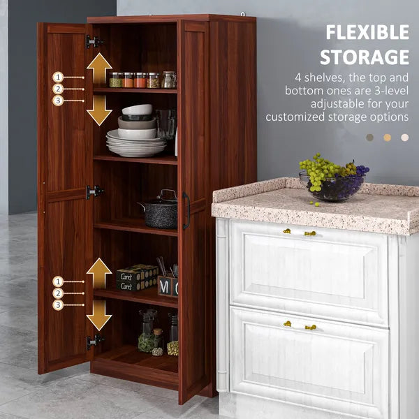 HOMCOM 63 Inch Kitchen Pantry Storage Cabinet with Doors and Shelves, Tall Kitchen Cabinet with 2 Doors and 5-tier Shelving - product image 5