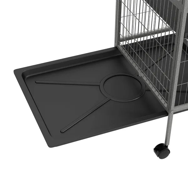 63 Inch Mobile Small Animal Habitat with Hammock, 6 Access Doors and Removable Tray - product image 9