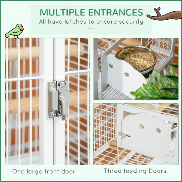 64 Inch Bird Cage for Medium Small Parrots Cockatiel Cages Budgies Lovebirds Parrotlets with Rolling Stand - product image 4
