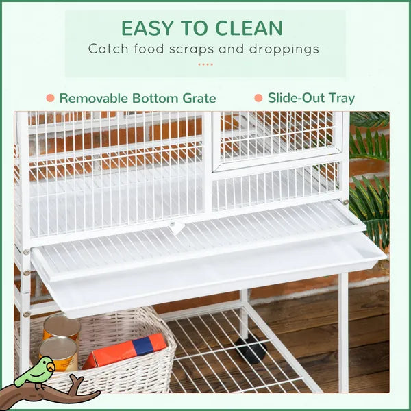 64 Inch Bird Cage for Medium Small Parrots Cockatiel Cages Budgies Lovebirds Parrotlets with Rolling Stand - product image 6
