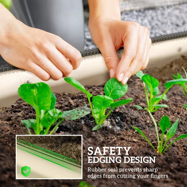 Outsunny 6.4' x 2' x 1' Galvanized Raised Garden Bed Kit, Metal Planter Box with Safety Edging, Cream - product image 6