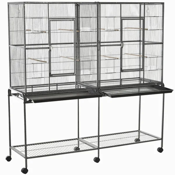 PawHut 65"L Large Rolling Metal Bird Cage Bird House with Detachable Rolling Stand - product image 1