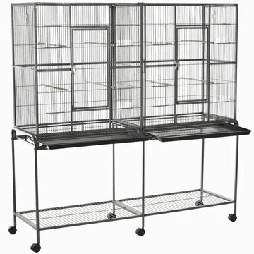 PawHut 65"L Large Rolling Metal Bird Cage Bird House with Detachable Rolling Stand - product image 1