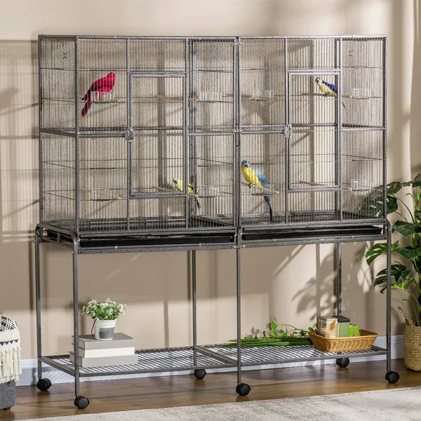 PawHut 65"L Large Rolling Metal Bird Cage Bird House with Detachable Rolling Stand - product image 9