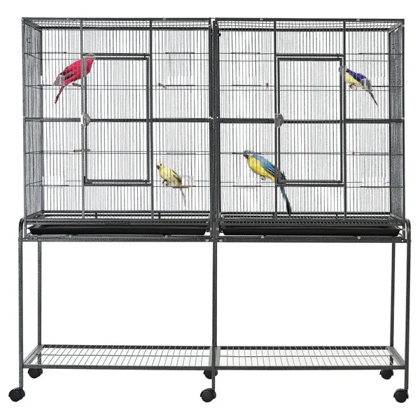 PawHut 65"L Large Rolling Metal Bird Cage Bird House with Detachable Rolling Stand - product image 16