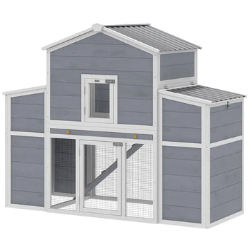 66.5" Large Chicken Coop, Wooden Chicken House with 2 Nesting Boxes, Sliding Tray and Ramp, for Backyard Farm - product image 1