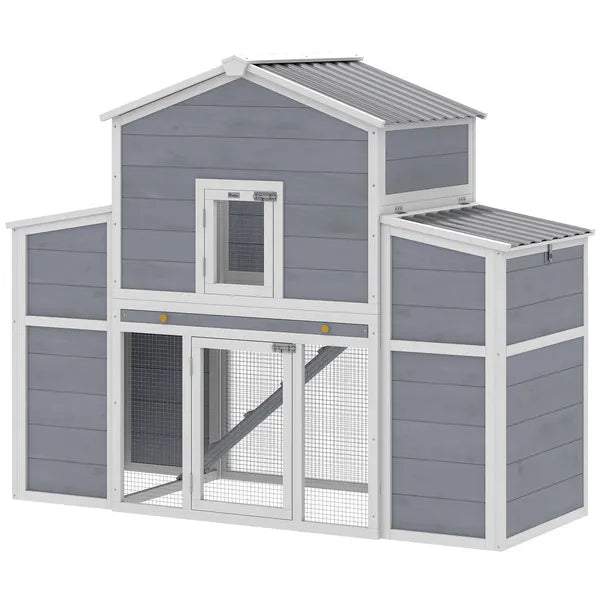 66.5" Large Chicken Coop, Wooden Chicken House with 2 Nesting Boxes, Sliding Tray and Ramp, for Backyard Farm - product image 1