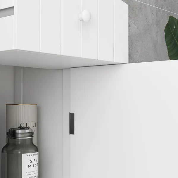 HOMCOM 67 Inch Bathroom Storage Cabinet Free Standing Tall Linen Tower 3-Tier Shelves Drawer White - product image 6