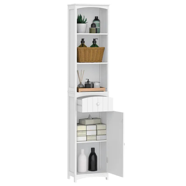 HOMCOM 67 Inch Bathroom Storage Cabinet Free Standing Tall Linen Tower 3-Tier Shelves Drawer White - product image 12