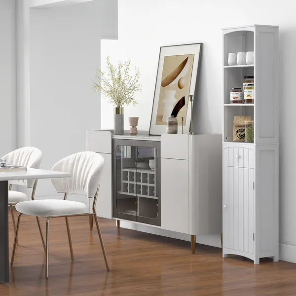 HOMCOM 67 Inch Bathroom Storage Cabinet Free Standing Tall Linen Tower 3-Tier Shelves Drawer White - product image 8