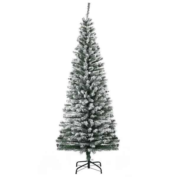 HOMCOM 6 Ft Artificial Snow Flocked Christmas Tree with Foldable Steel Stand Home Indoor Decoration Green - product image 11