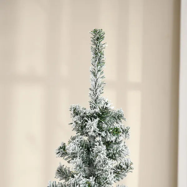 HOMCOM 6 Ft Artificial Snow Flocked Christmas Tree with Foldable Steel Stand Home Indoor Decoration Green - product image 8