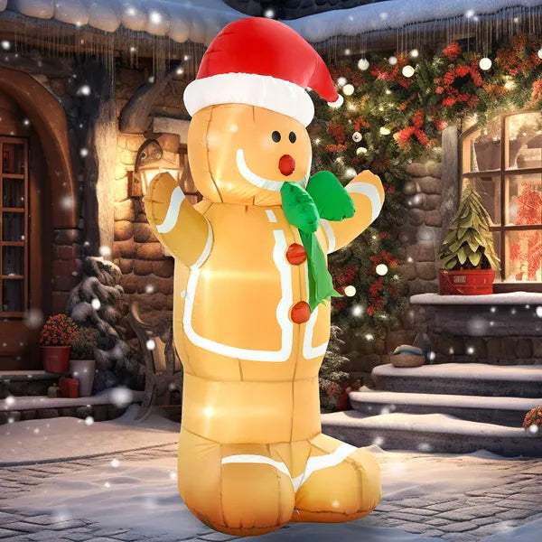 HOMCOM 6ft Christmas Inflatable Gingerbread Man, Outdoor Blow-Up Yard Decoration with LED Lights Display - product image 10
