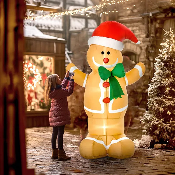 HOMCOM 6ft Christmas Inflatable Gingerbread Man, Outdoor Blow-Up Yard Decoration with LED Lights Display - product image 8
