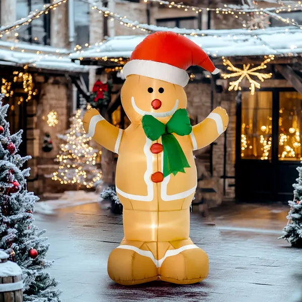 HOMCOM 6ft Christmas Inflatable Gingerbread Man, Outdoor Blow-Up Yard Decoration with LED Lights Display - product image 2