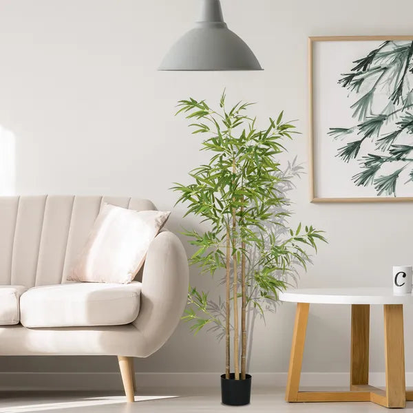 HOMCOM 6ft Fake Bamboo Tree Indoor Outdoor Artificial Plant with Pot for Home Office Living Room Decor - product image 4