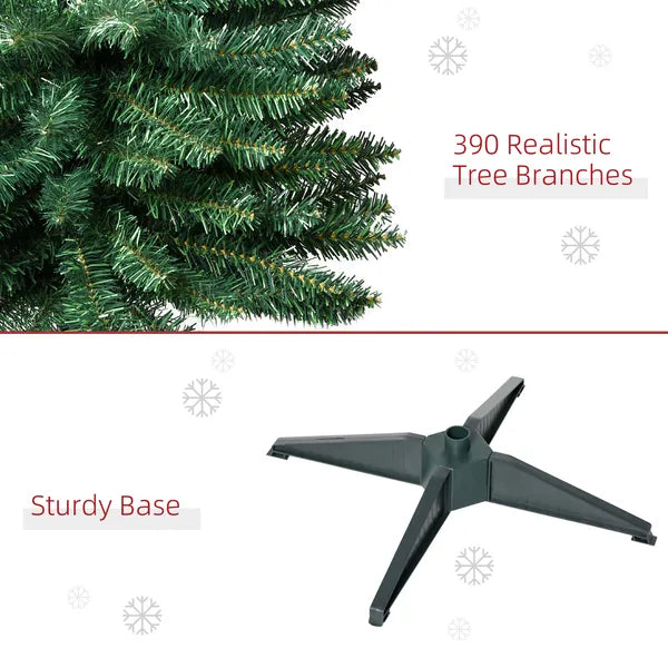 HOMCOM 6 Ft Pencil Christmas Tree, PVC Hinged Unlit Slim Artificial Christmas Tree for Home Party Holiday Decoration, Green - product image 6