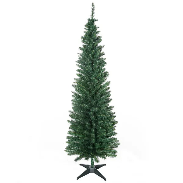 HOMCOM 6 Ft Pencil Christmas Tree, PVC Hinged Unlit Slim Artificial Christmas Tree for Home Party Holiday Decoration, Green - product image 11