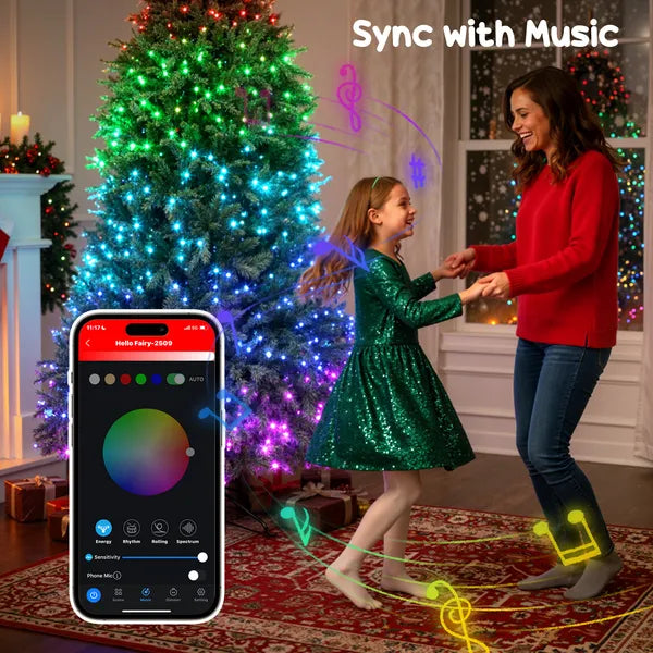 HOMCOM 6ft Prelit Christmas Tree with Full-Spectrum LEDs, Smart App Control, Wide Full Hinged Xmas Tree, Easy Assembly - product image 7