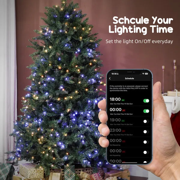 HOMCOM 6ft Prelit Christmas Tree with Full-Spectrum LEDs, Smart App Control, Wide Full Hinged Xmas Tree, Easy Assembly - product image 6
