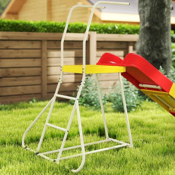 6ft Slide for Kids, Metal Freestanding Playground Equipment with Climbing Ladder, for Backyard, Outdoor, Indoor, Red - product image 8